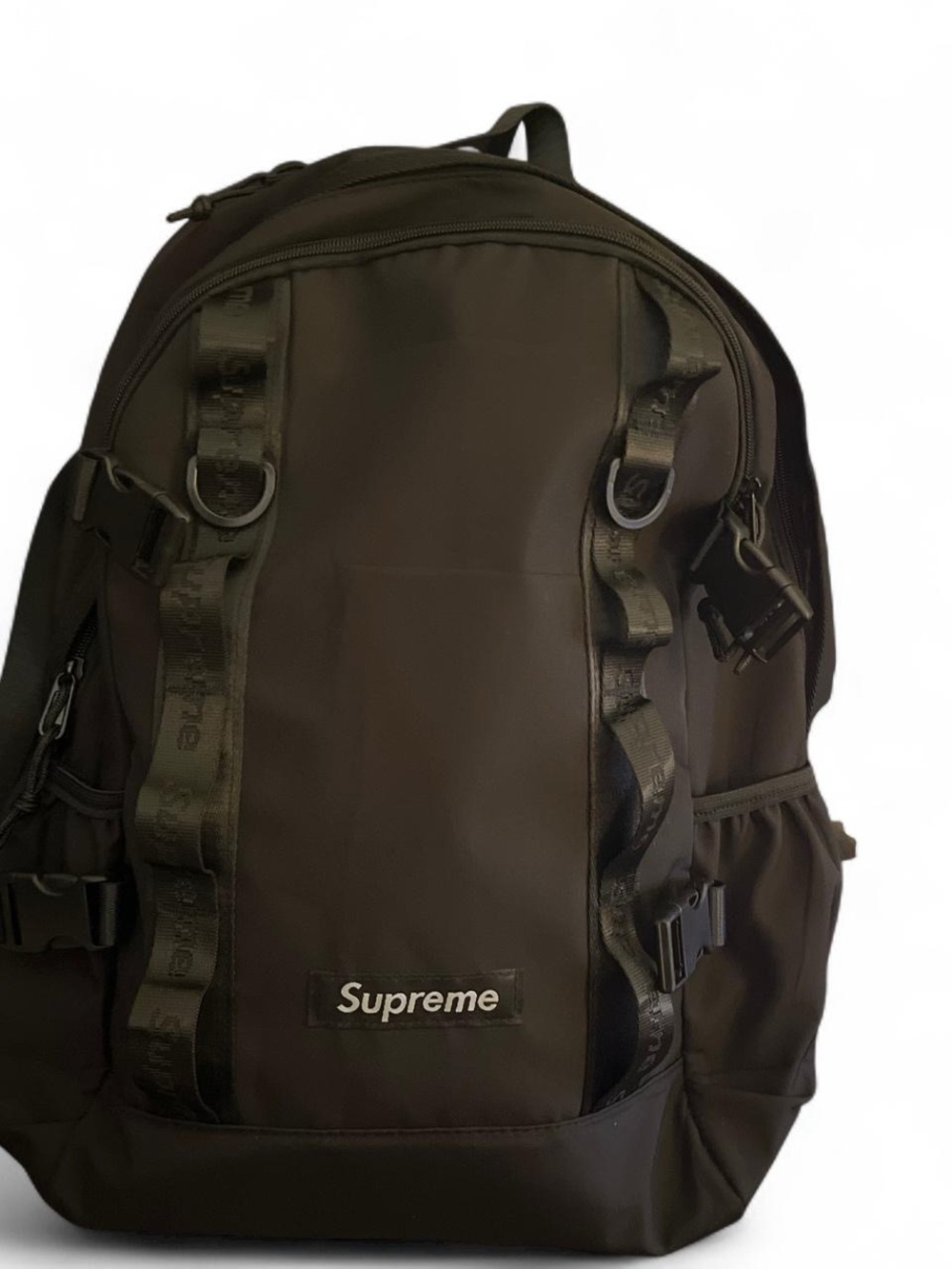 Supreme Black Backpack with Black Straps
